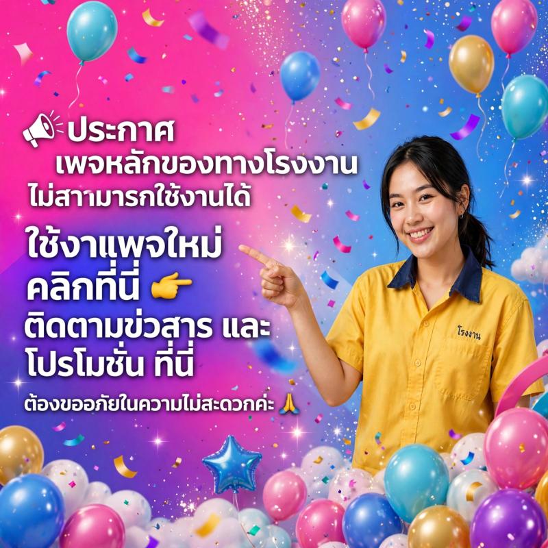  ประกาศจากโรงงานสกรีนแก้ว ขวัญใจมหาชน เรื่อง แจ้งย้ายเพจหลัก